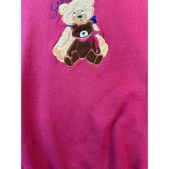 VINTAGE 90s Grandma Sweatshirt Womens 2X Red Teddy Bears Love Pullover Ladies * - Picture 5 of 10
